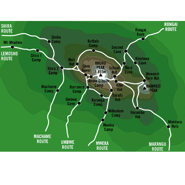 Mount Kilimanjaro route overview